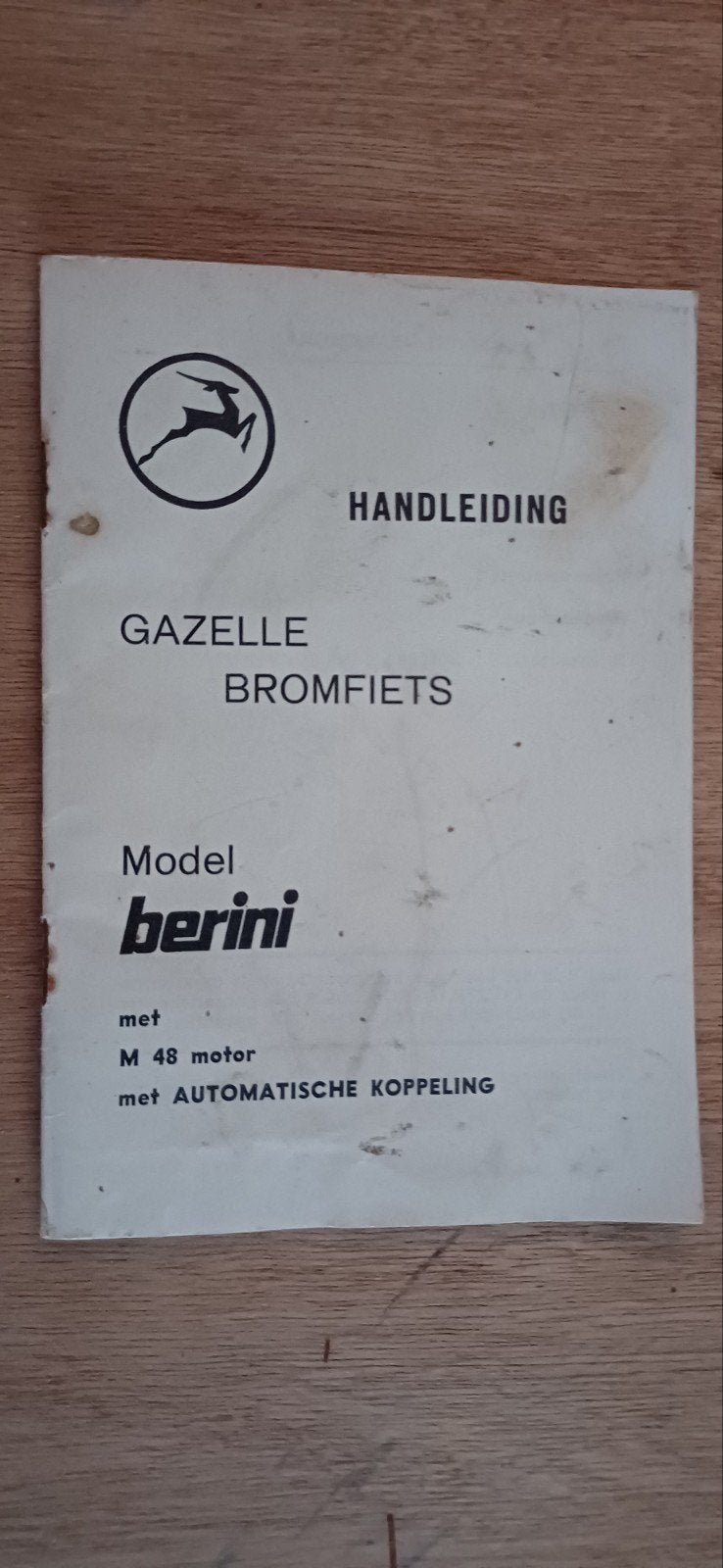 Gazelle bromfiets model Berini M 48  handleiding., Ophalen of Verzenden, Gebruikt