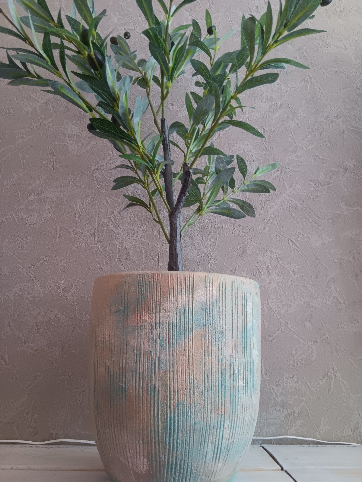 Bloempot, Rond, Ophalen of Verzenden, Aardewerk, Minder dan 40 cm