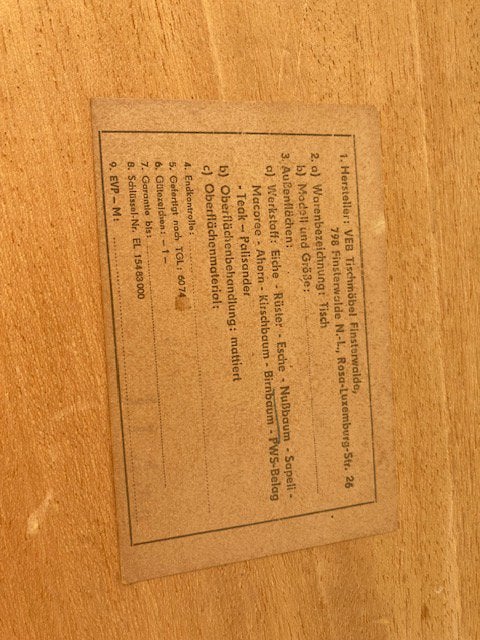 Vintsge salontafel/grammafoontafel, Ophalen