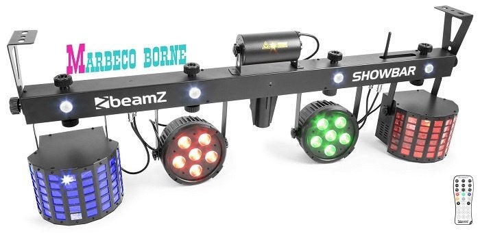 LED ShowBar 2x PAR 6x 4in1 2xButterfly, Laser, Stroboscoop