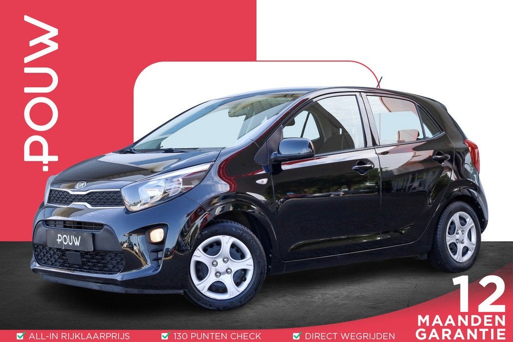Kia Picanto 1.0 DPi 67pk ComfortLine | All-Season Banden | C, Auto's, Stof, Gebruikt, 4 stoelen, Zwart