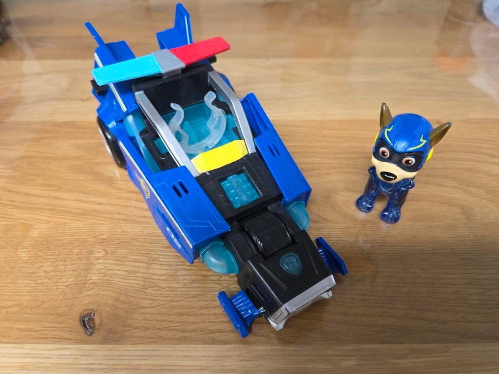 Paw Patrol Mighty Movie Chase's Mighty Transforming Cruiser, Ophalen of Verzenden, Gebruikt