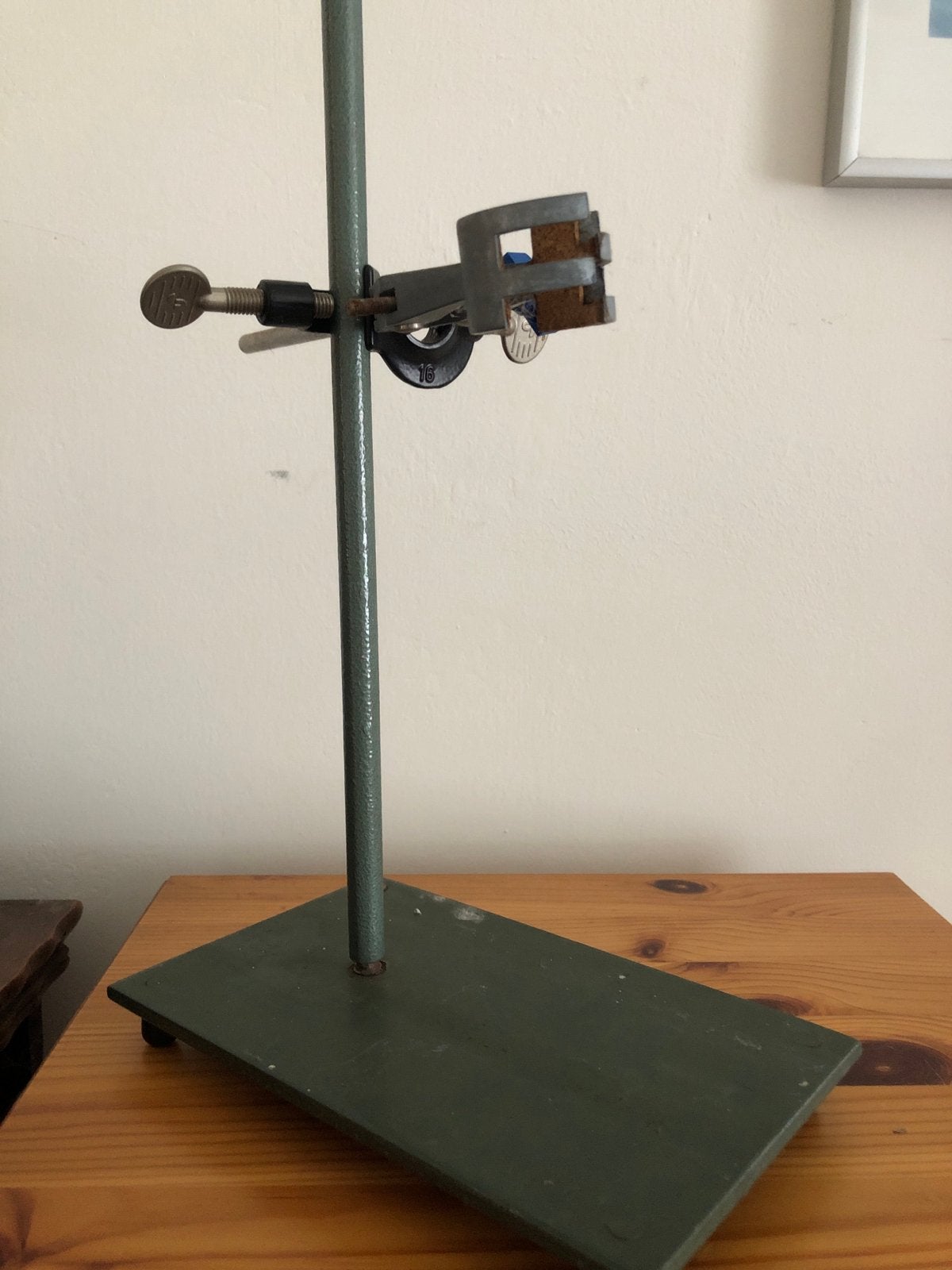 Vintage Laboratorium Statief met Klem, Ophalen