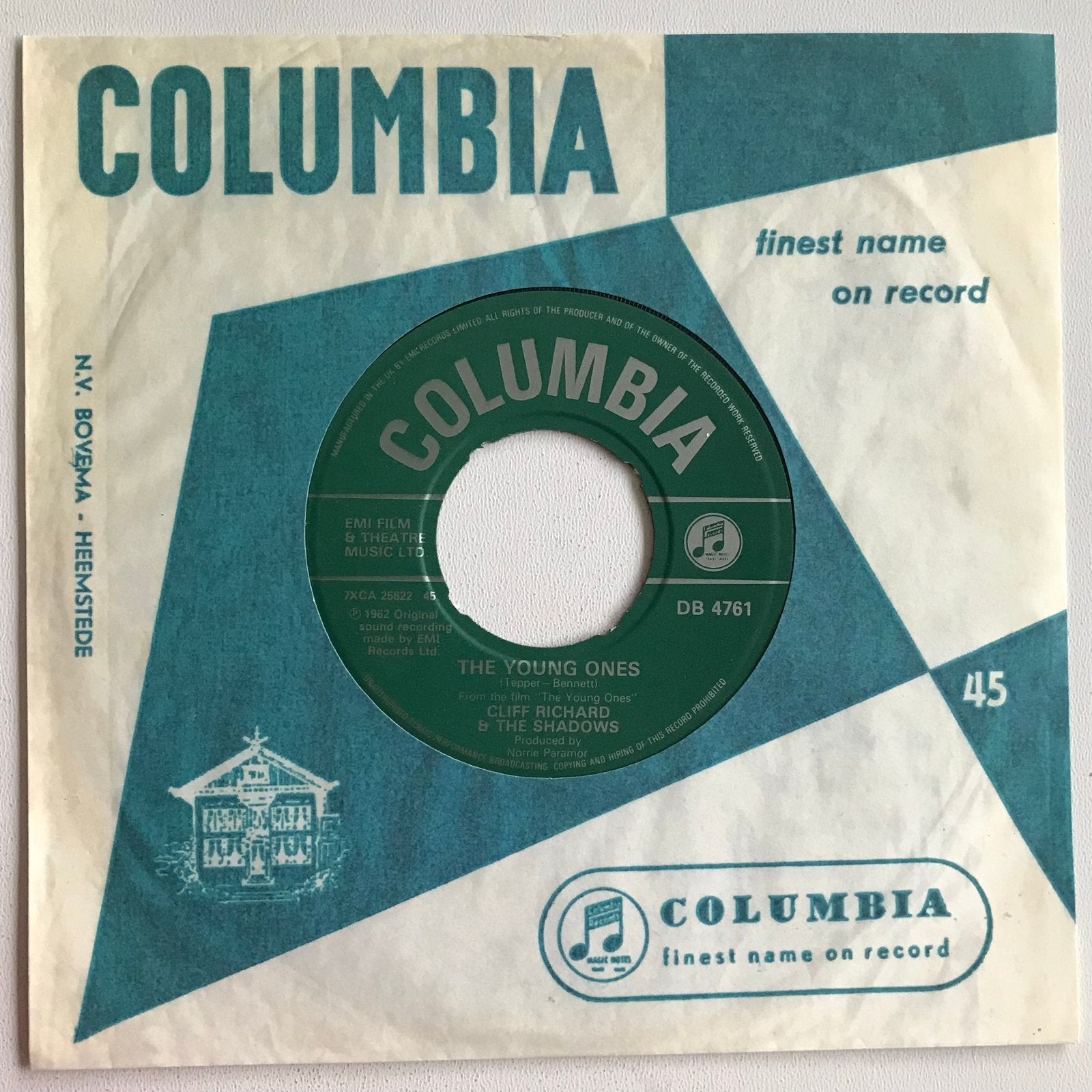 Cliff Richard & The Shadows - The Young Ones (7 inch single), Cd's en Dvd's, Vinyl Singles, Gebruikt, 7 inch, Ophalen of Verzenden