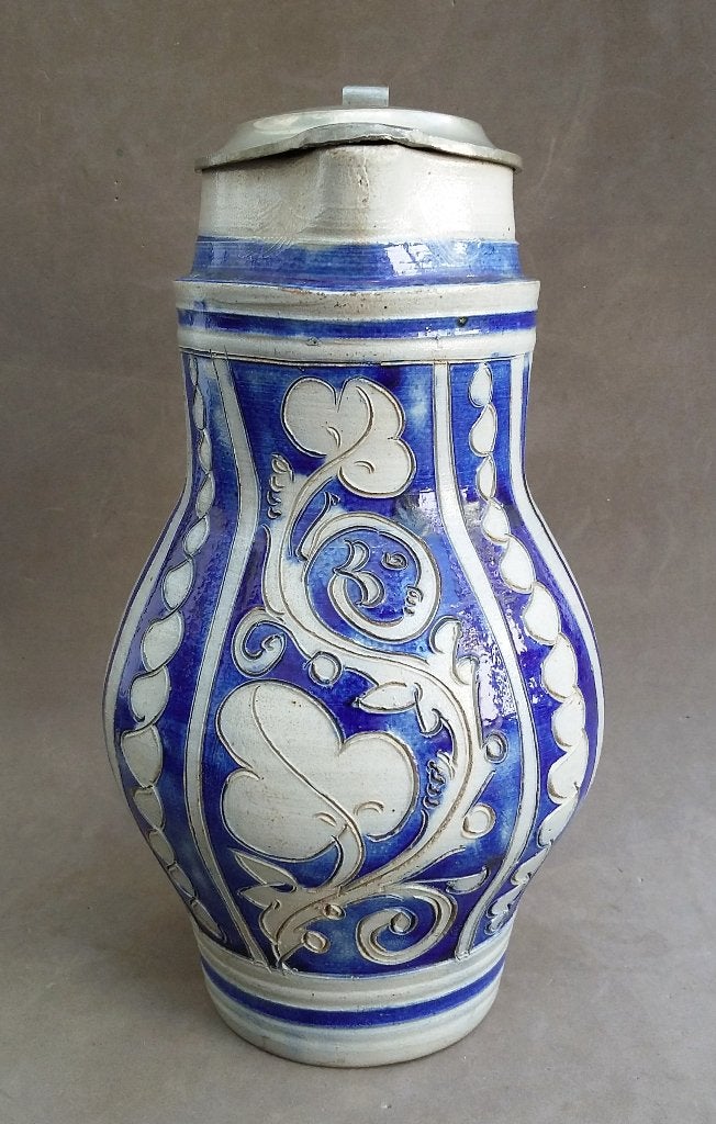Omstreeks 1750 - 1850 KLEIN Model Westerwald Kruik Kan, Ophalen of Verzenden