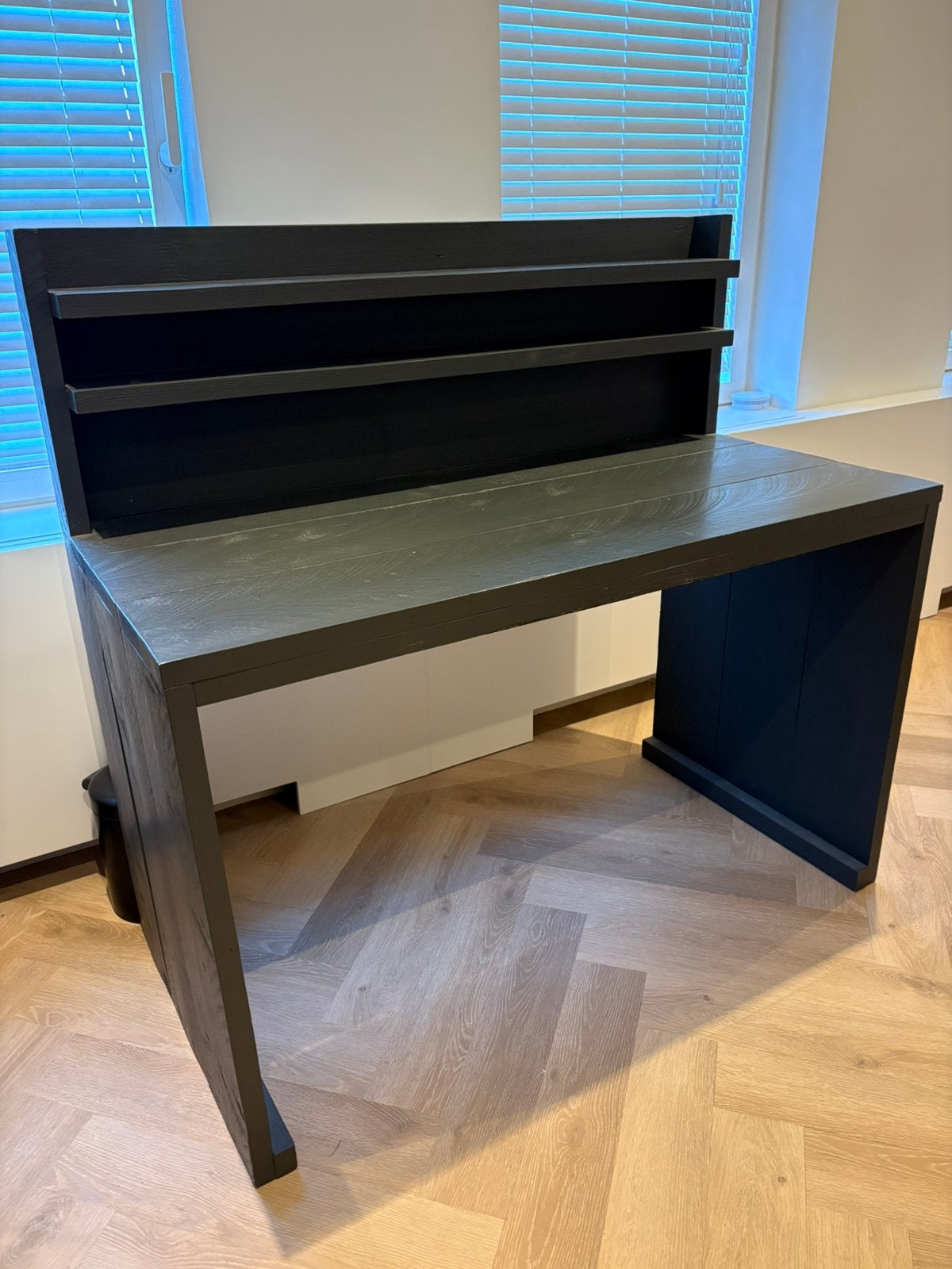 Bureau steigerhout antraciet geverfd, Ophalen, Opbergruimte, Gebruikt, 120 cm