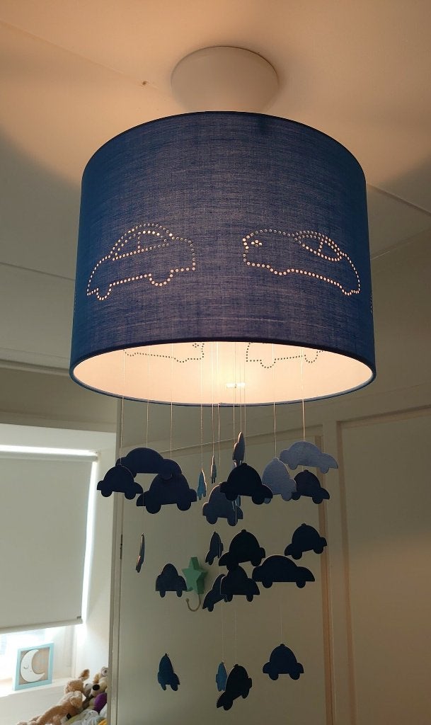 Lampenkamp cars - blauw, Ophalen, Blauw, Rond, Jongenskamer