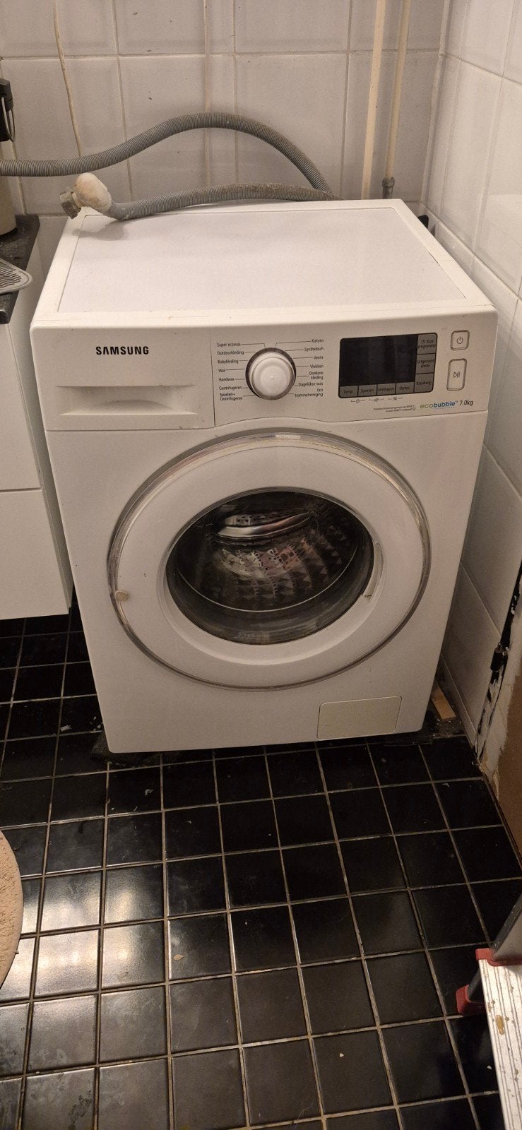 Samsung ecobubble 7kg !kapotte lagers!, 6 tot 8 kg, Ophalen, 1200 tot 1600 toeren, 85 tot 90 cm