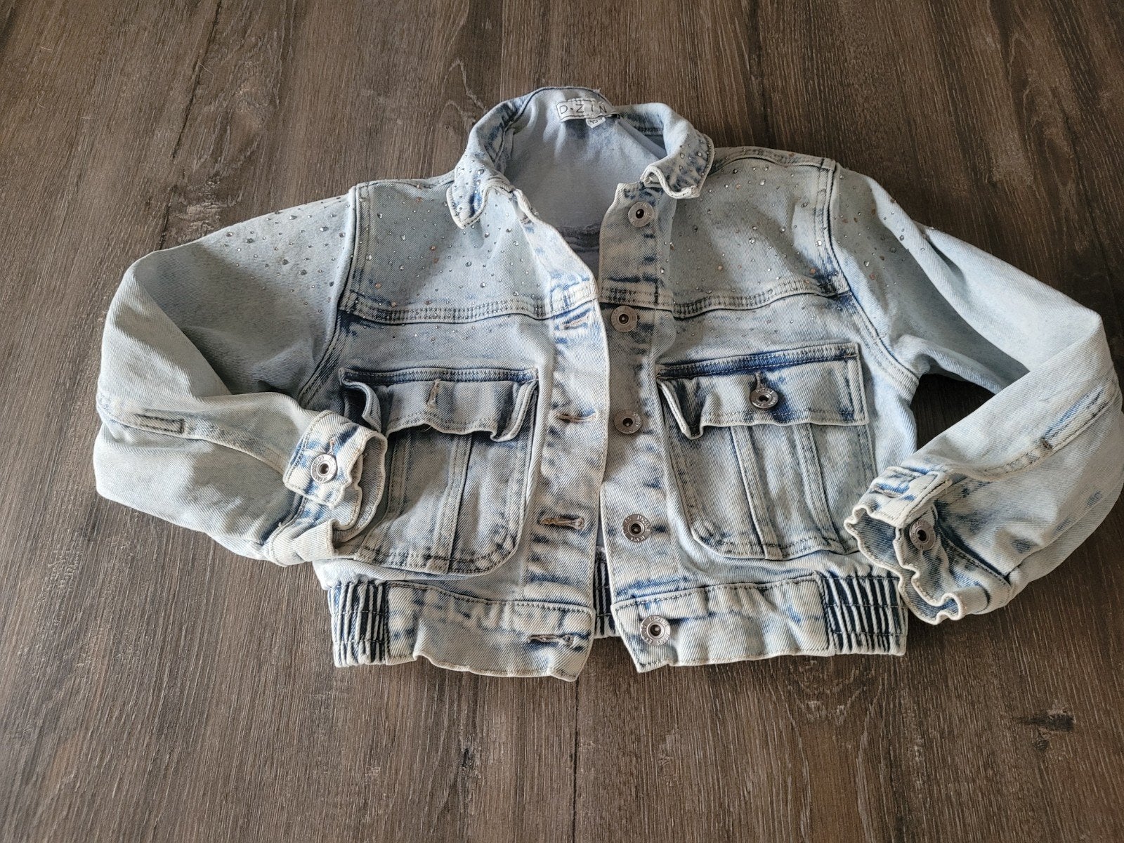 Spijkerjasje D-ZIN met strass maat 128/134, Gebruikt, Meisje, Ophalen of Verzenden, D-ZIN