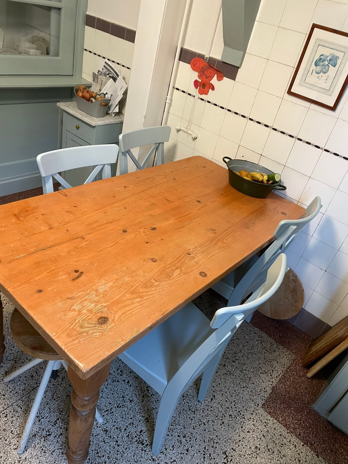 Gezellige keukentafel + 4 stoelen, Ophalen, 100 tot 150 cm, 50 tot 100 cm, Zo goed als nieuw