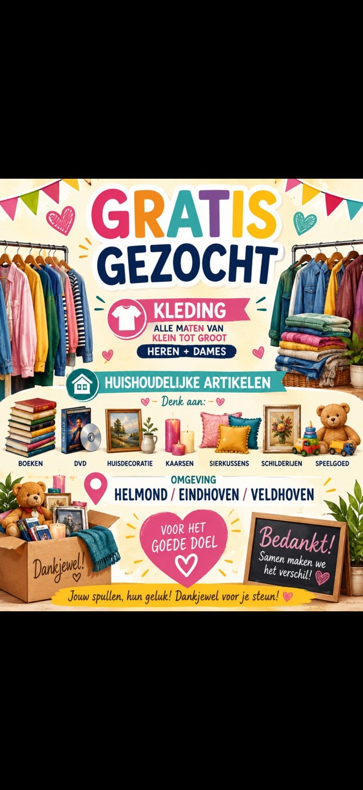 Gratis kleding en meer gezocht, Ophalen, Zo goed als nieuw
