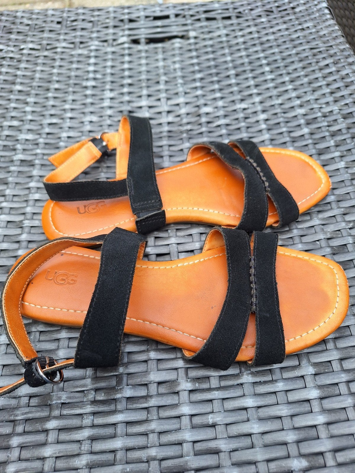 UGG sandalen Maat 40,5, Kleding | Dames, Schoenen, UGG, Zwart, Gedragen, Sandalen of Muiltjes