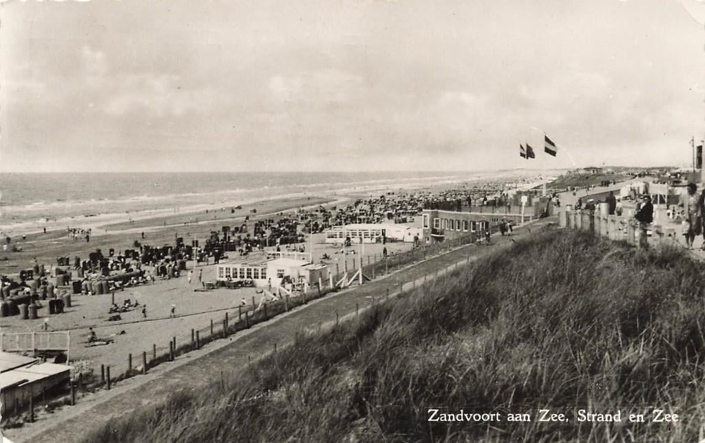 Zandvoort aan Zee, Strand en Zee, Ophalen of Verzenden, 1940 tot 1960, Gelopen, Noord-Holland