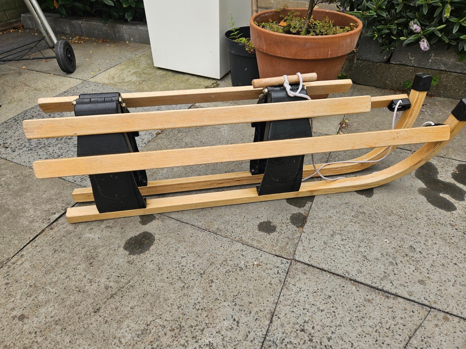 Houten slee - Opvouwbaar, Ophalen, Gebruikt, Hout
