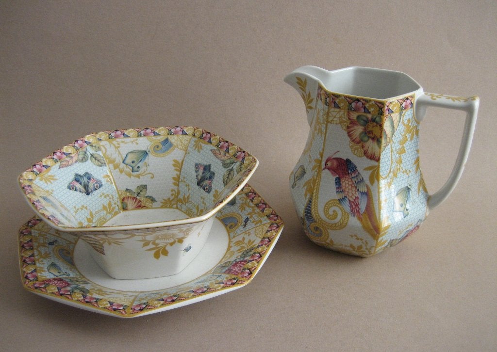 Spode made in England vrolijk servies Sumatra porselein, Antiek en Kunst, Ophalen of Verzenden