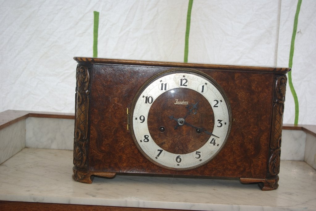 Antieke Junghans Tafelklok, Antiek en Kunst, Ophalen of Verzenden