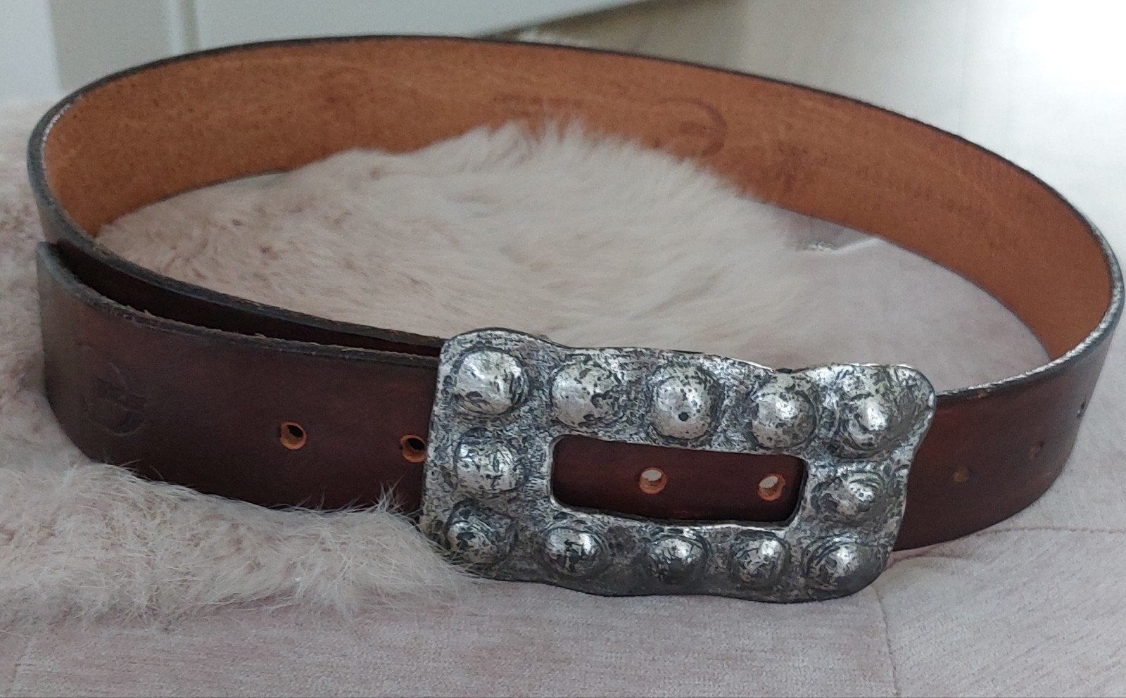 Vintage leren  Roberto Cavalli  ceintuur/riem, Ophalen, Nieuw, Bruin