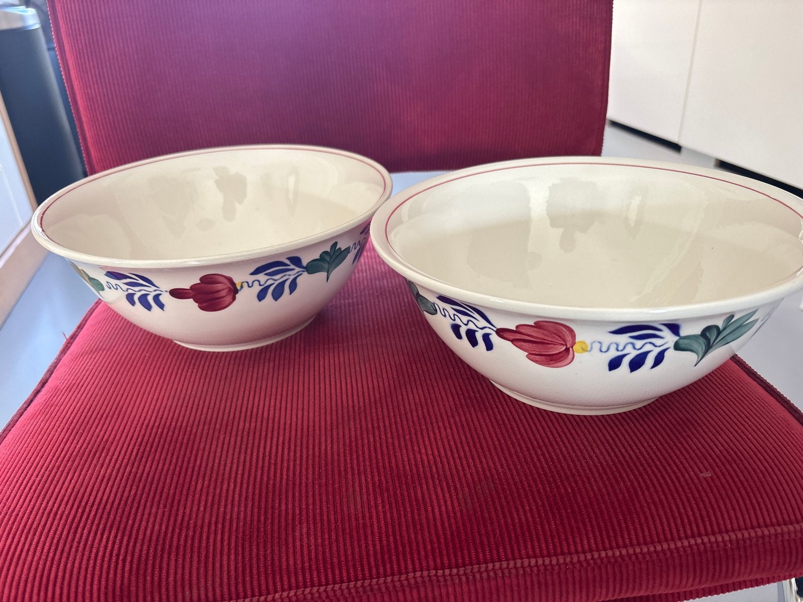 Set van 2 Boch Boerenbont kommen, handgeschilderd, Ophalen of Verzenden