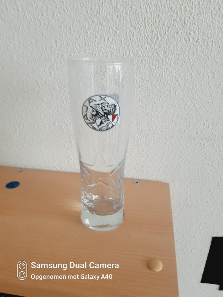 Mooie Heineken 0.0 dubbel druk glas ajax, Ophalen of Verzenden, Zo goed als nieuw, Glas of Glazen, Heineken