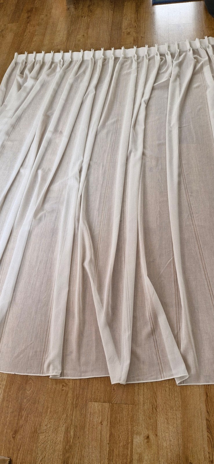 2x Witte Vitrage Gordijnen - 250x165 cm, Ophalen of Verzenden, Zo goed als nieuw, 200 cm of meer, 200 cm of meer