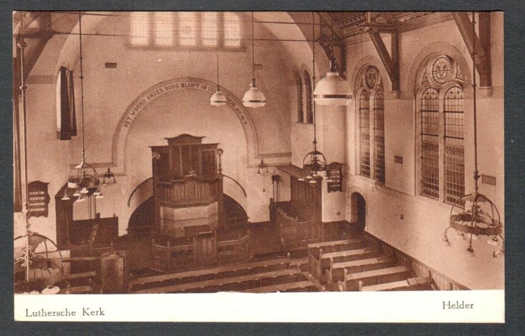 Oude ansicht - Den Helder - Luthersche Kerk - NH., Ophalen of Verzenden, 1940 tot 1960, Ongelopen, Noord-Holland
