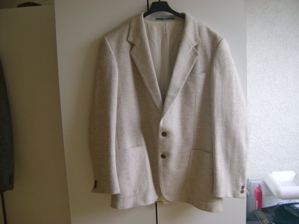 beige wollig colbert c&a canda met 2 rechte zakken en2knopen, Kleding | Heren, Maat 52/54 (L), Beige, Zo goed als nieuw, C&A
