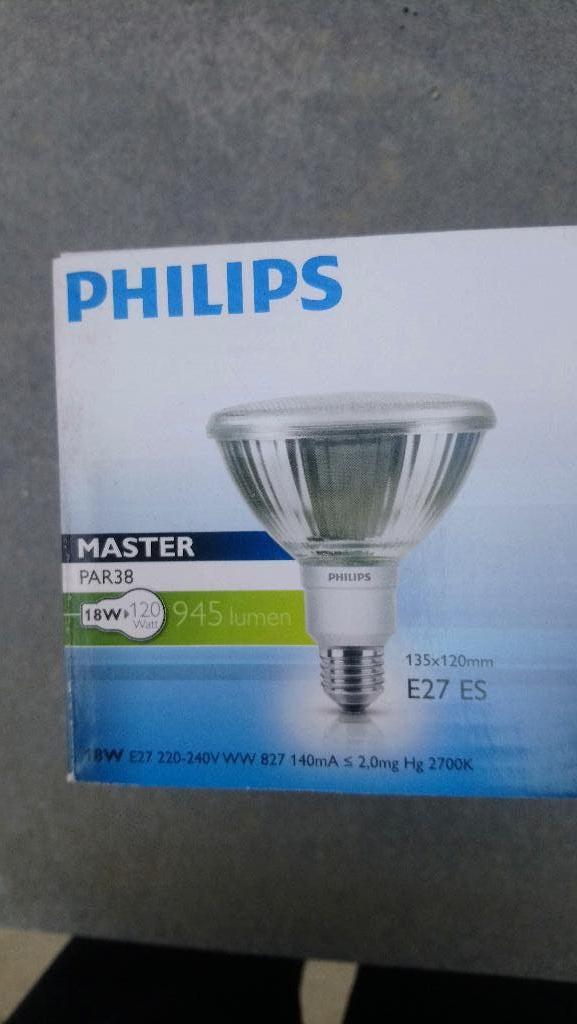 Philips Gloeilamp Master Par38, Gloeilamp, 60 watt of meer, Nieuw, E27 (groot)