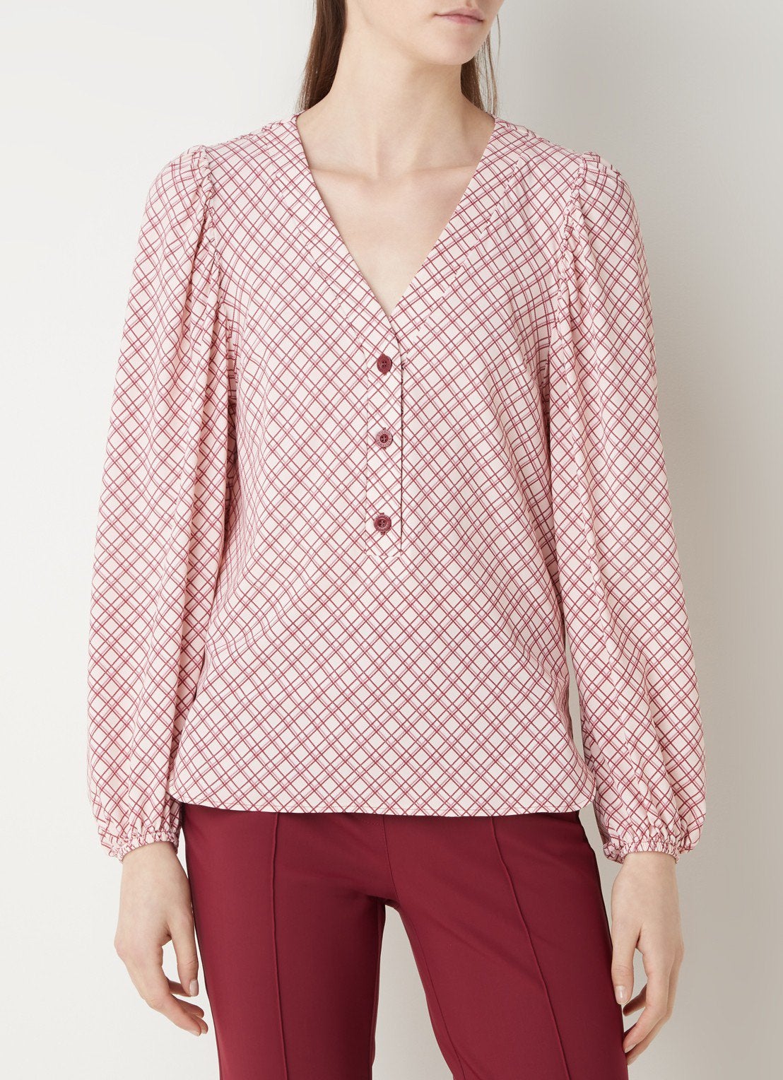 Studio Anneloes travelstof blouse Eline ruitdessin  S NIEUW, Studio Anneloes, Ophalen of Verzenden, Nieuw, Maat 36 (S)