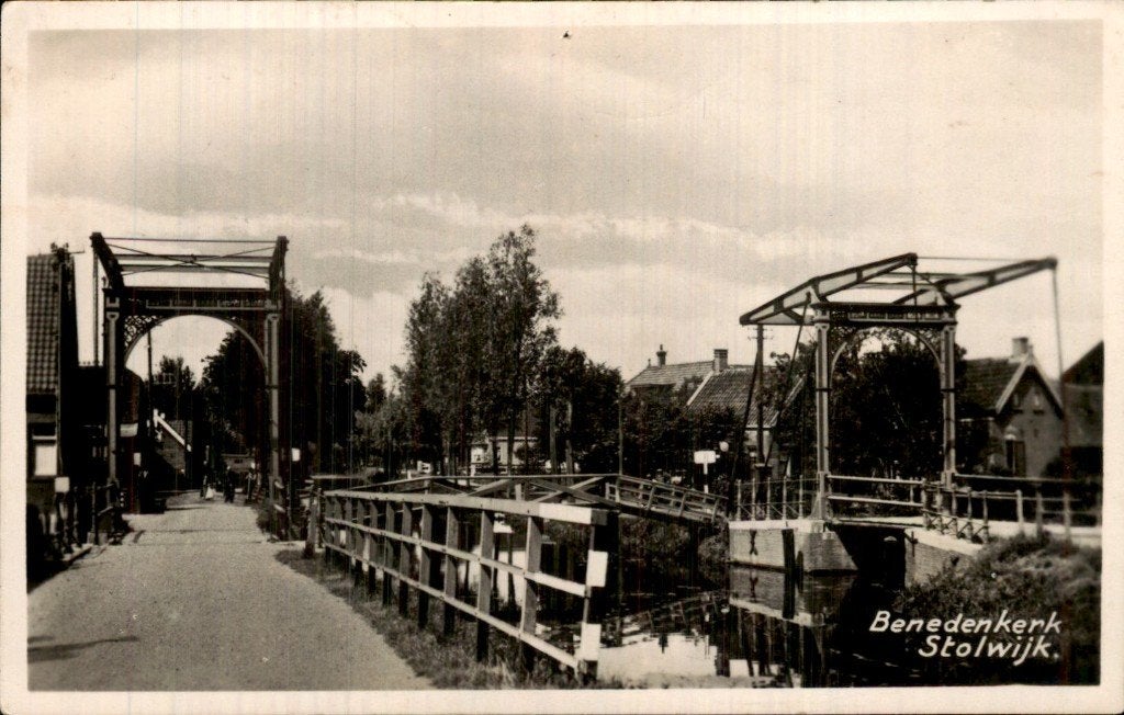 Stolwijk - Brug - Benedenkerk, Ophalen of Verzenden, 1940 tot 1960, Gelopen, Zuid-Holland