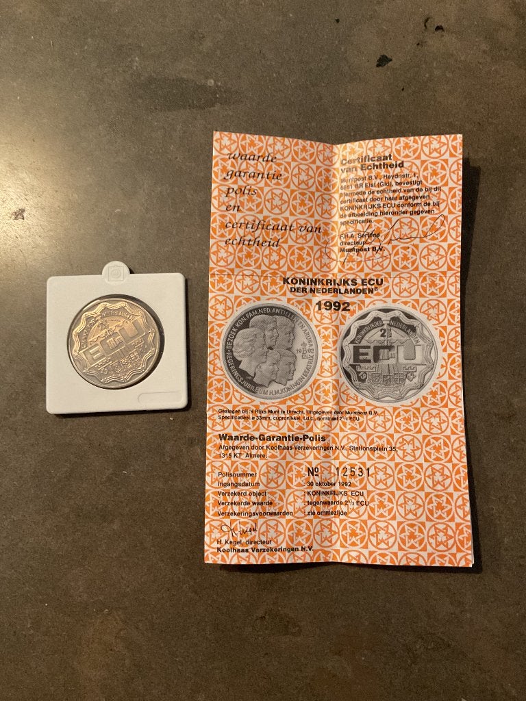 Munt 2,5 Ecu, Ophalen, Koningin Beatrix, Overige waardes, Losse munt