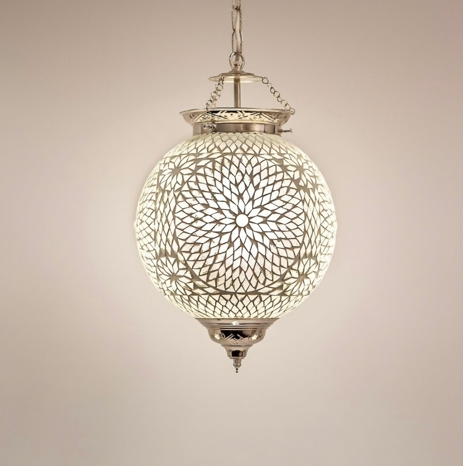Set van 2 Oosterse mozaiek lampen, Gebruikt, E27 (groot), Ophalen of Verzenden, Glas