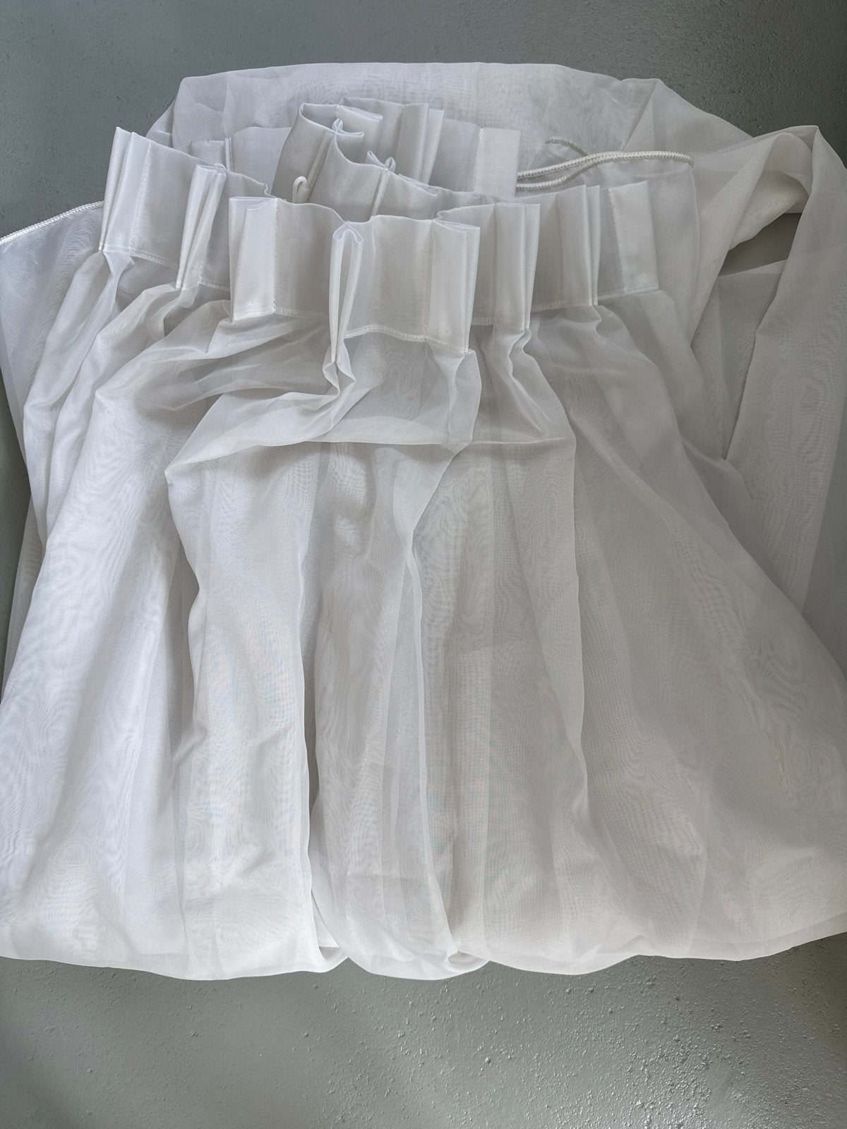 Witte vitrage gordijnen met plooiband, Ophalen, Vitrage, Gebruikt, Wit