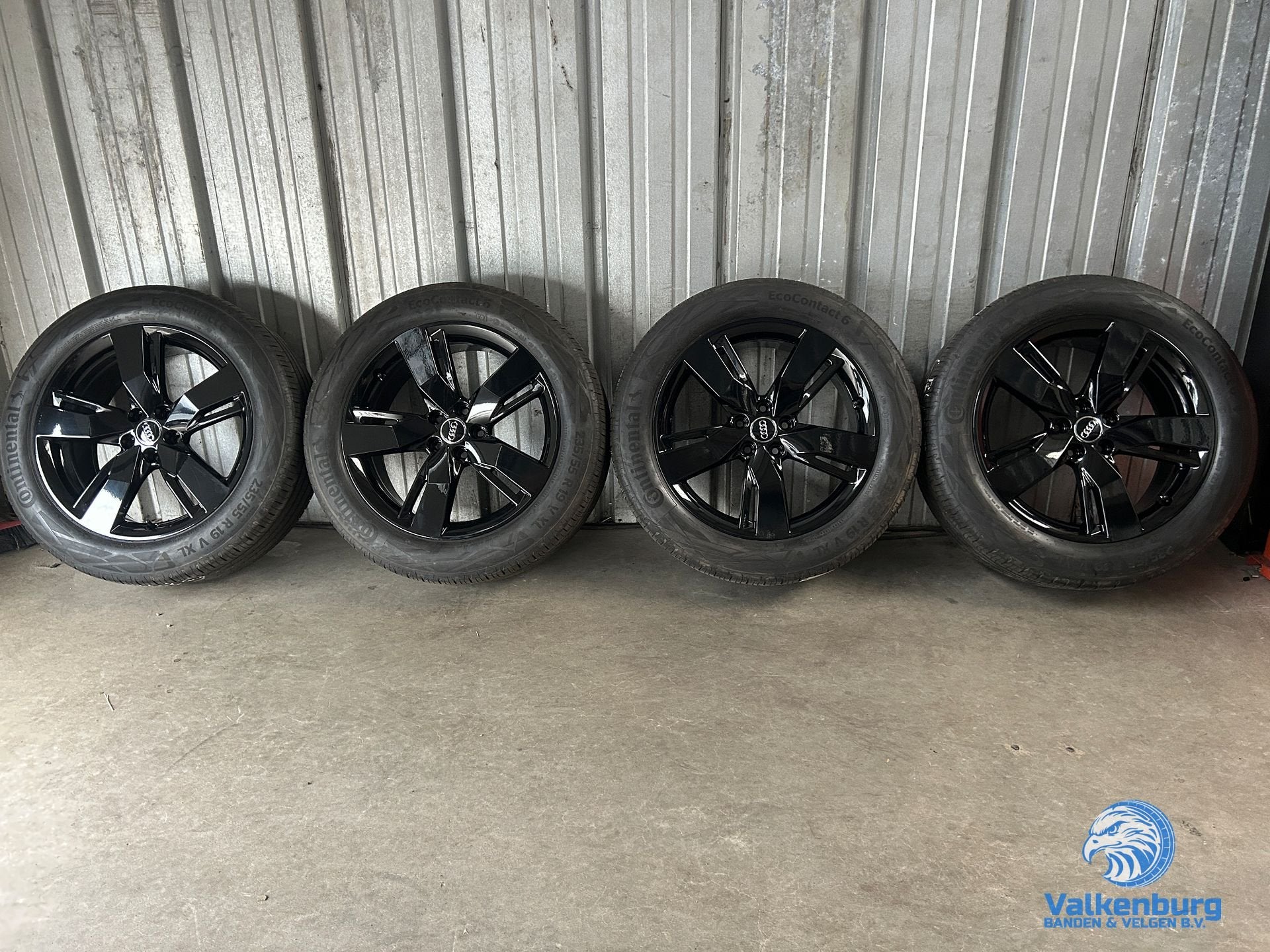 5-6mm! Originele Audi Q5 SQ5 80A 19 inch zwarte velgen 5x112, 19 inch, Gebruikt, -, -