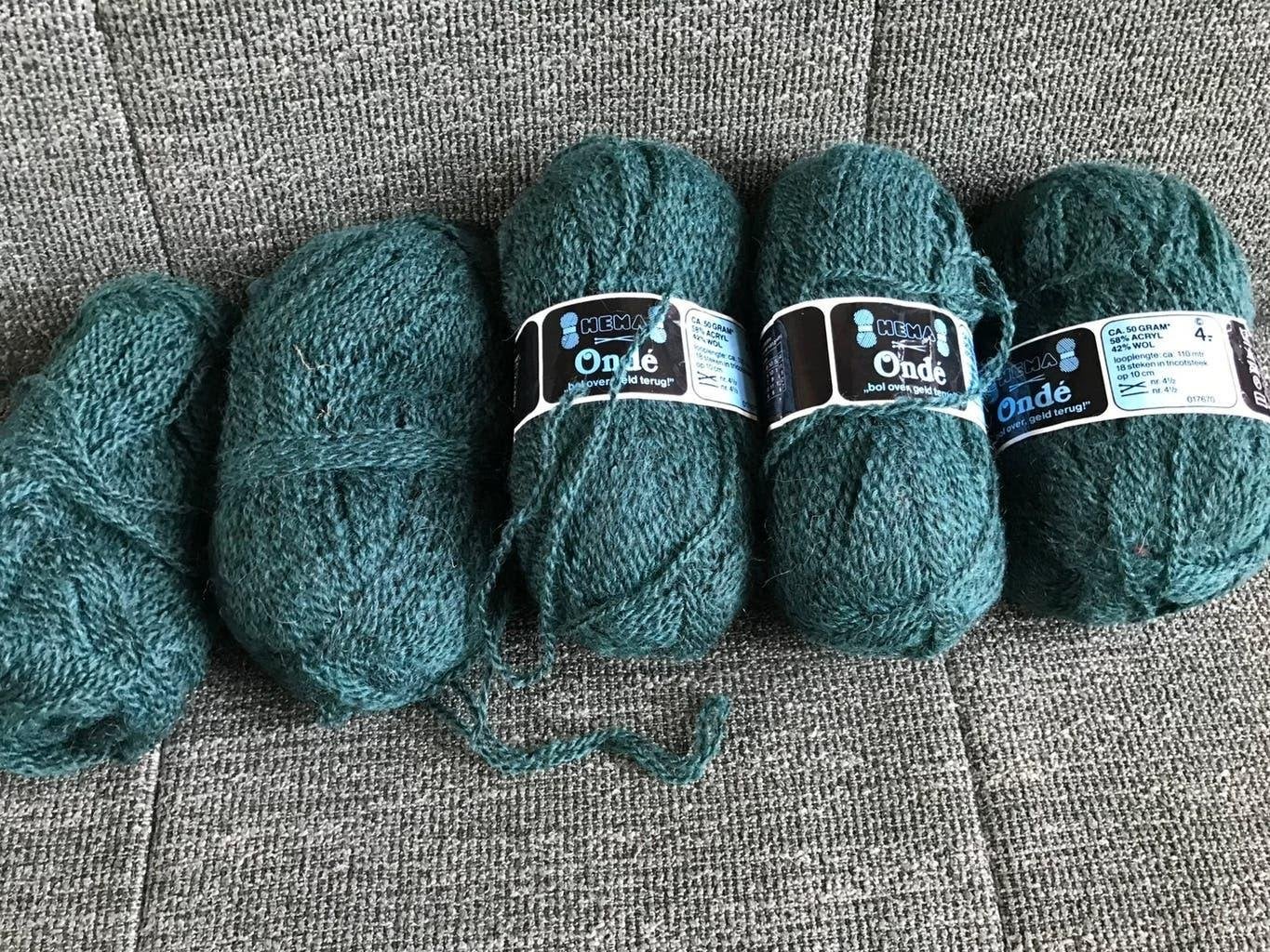Vintage breiwol, groen, (vintage) Hema, 42% echte wol! 🐑, Ophalen of Verzenden, Nieuw, Breien of Haken, Wol of Garen
