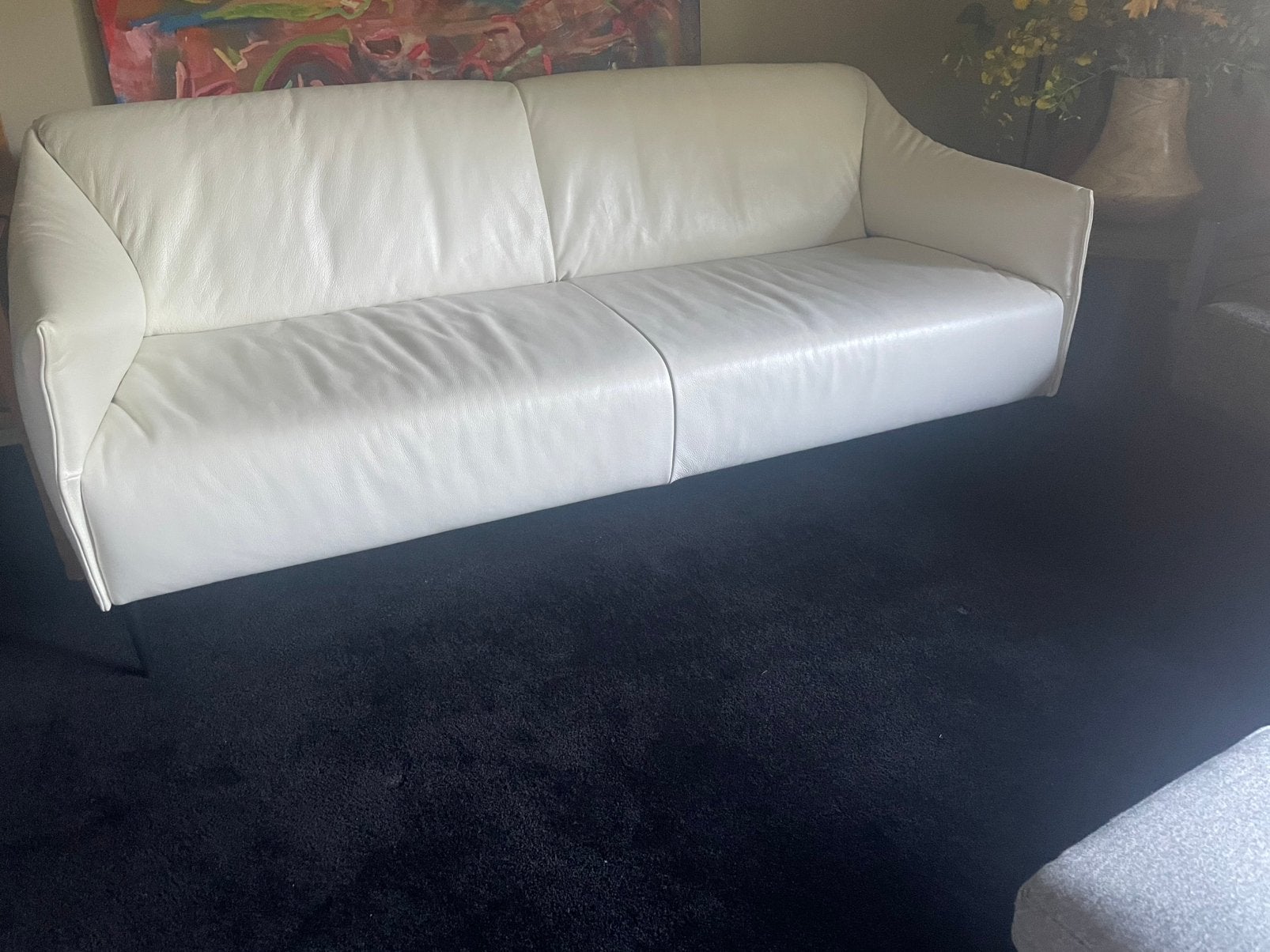 Design leren bank montel piet klerkx, Ophalen, 150 tot 200 cm, Driepersoons, Zo goed als nieuw