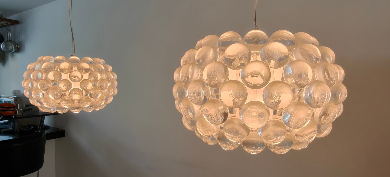 2 hanglampen Foscarini caboche piccola, Ophalen, Zo goed als nieuw, Kunststof, Modern, Hedendaags