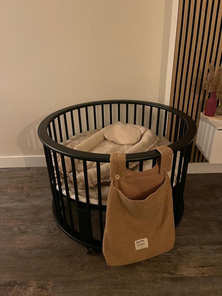 Bobita box inclusief matras en Jolein boxkleed crème, Kinderen en Baby's, Boxen, Ophalen, Zo goed als nieuw, Rond, Boxkleed