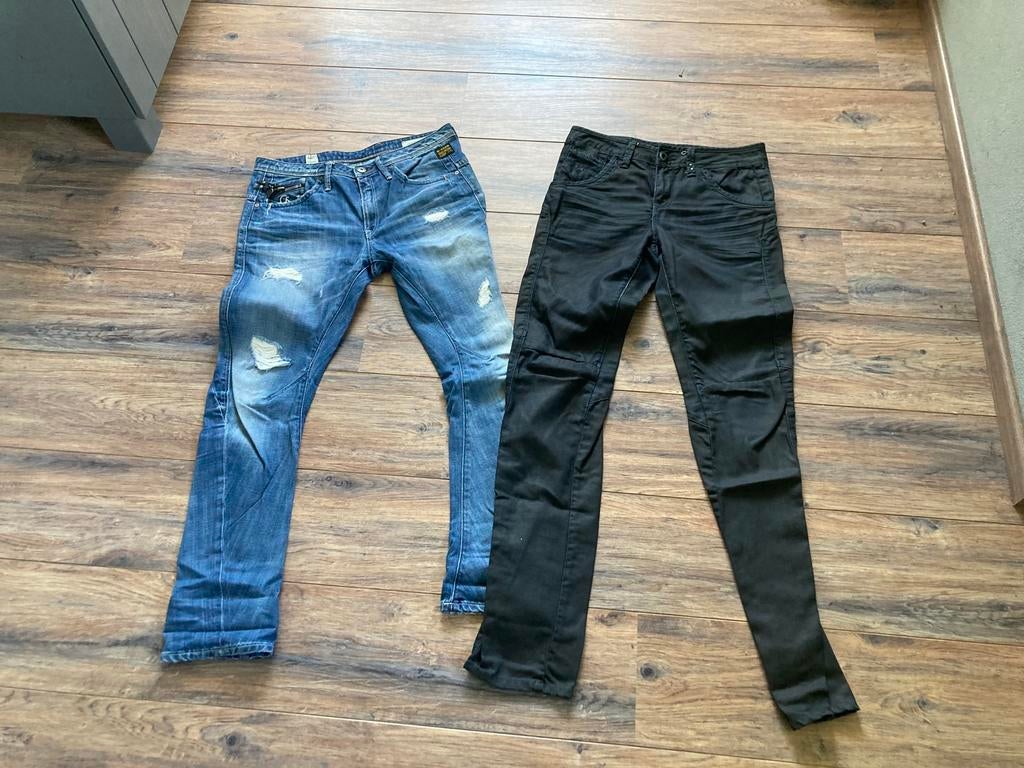 2 x stoere (boyfriend) jeans van G-Star, maat 27/32, Ophalen of Verzenden, Zo goed als nieuw, Blauw, W27 (confectie 34) of kleiner
