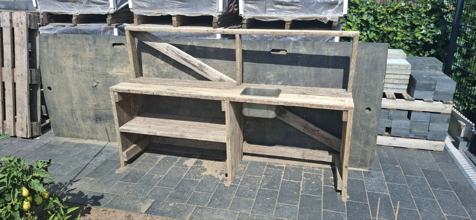 Buitenkeuken van steigerhout modderkeuken kinderkeuken, Kinderen en Baby's, Ophalen, Gebruikt, Hout, Speelkeuken