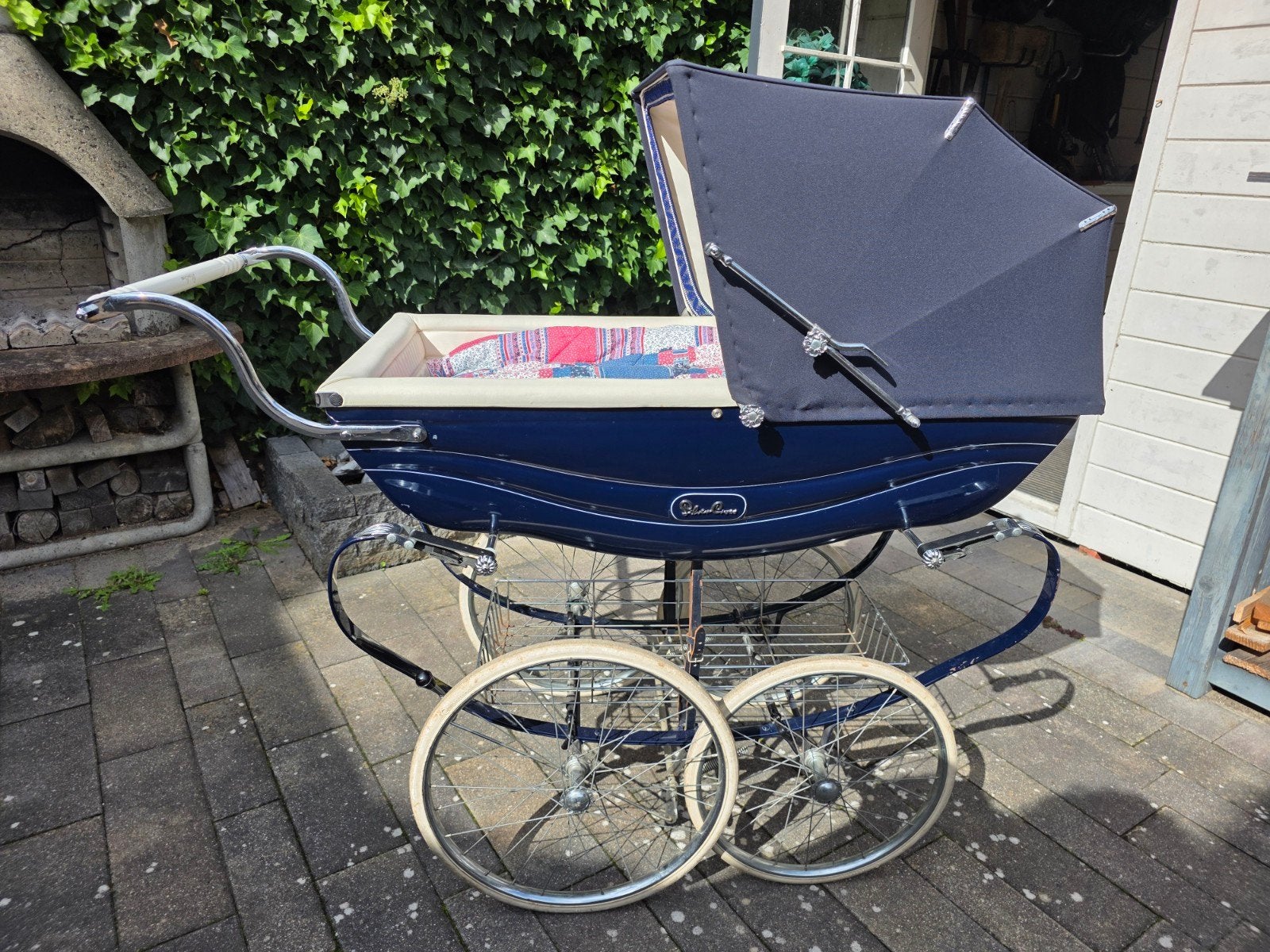 Originele  Engelse Silvercross kinderwagen, Gebruikt, Luchtbanden, Ophalen, Kinderwagen