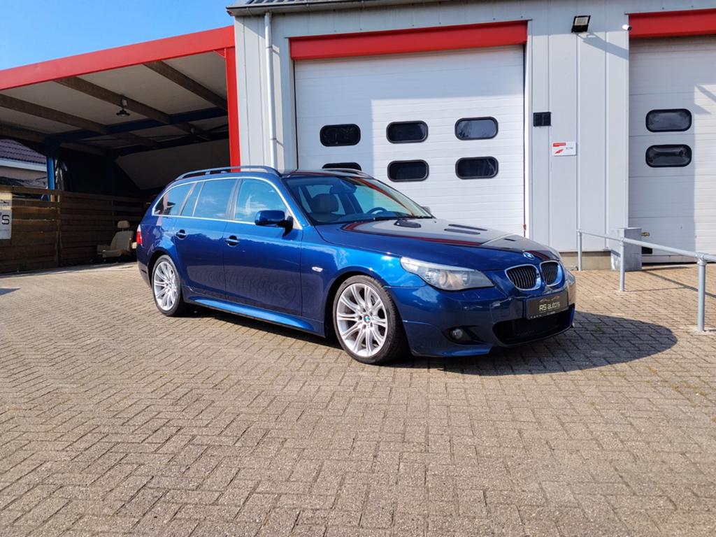 BMW 5-Serie 3.0 I 525i Touring AUT 2008 Blauw onderhouden, Auto's, BMW, Achterwielaandrijving, Beige, 2000 kg, Blauw