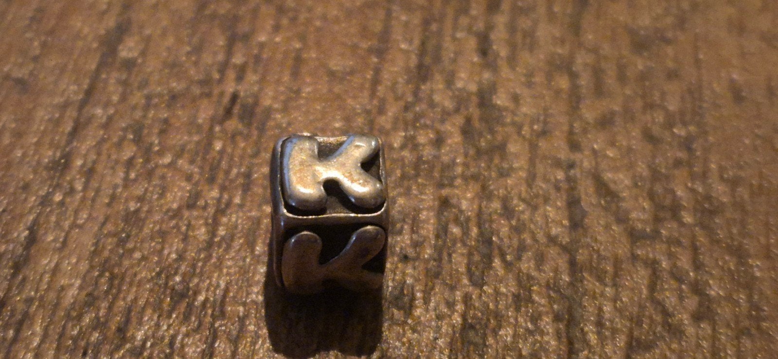 925 Sterling Zilver Pandora Bedel Letter K, Ophalen of Verzenden, Pandora