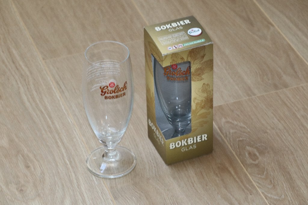 Grolsch Bokbier Glas NIEUW (2 stuks, prijs p.s.), Ophalen of Verzenden, Nieuw, Glas of Glazen, Grolsch