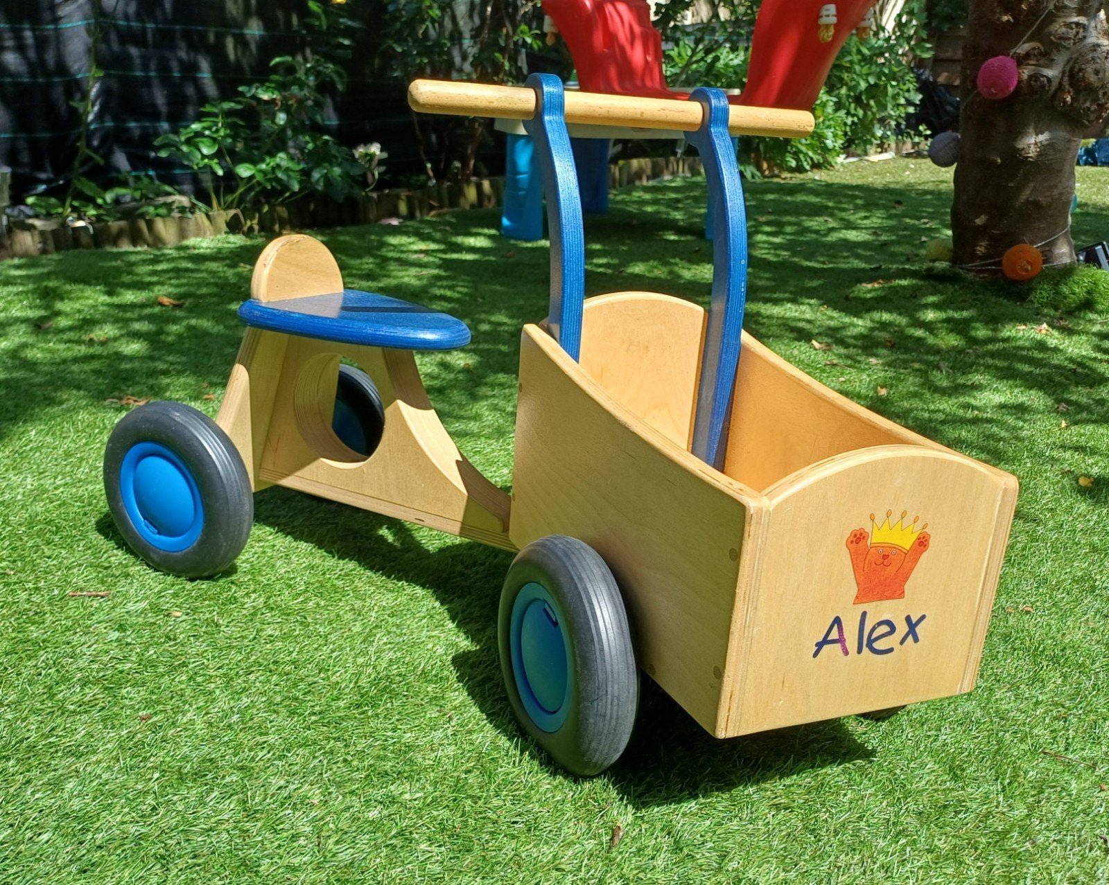 Leuke houten Dikkie Dik bakfiets/ loopfiets, Ophalen, Overige merken
