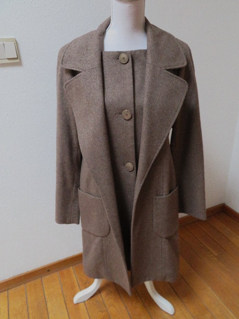 X21 NATAN aparte jas wol angora bruin beige maat 38, Maat 38/40 (M), Bruin, Nieuw, Ophalen of Verzenden