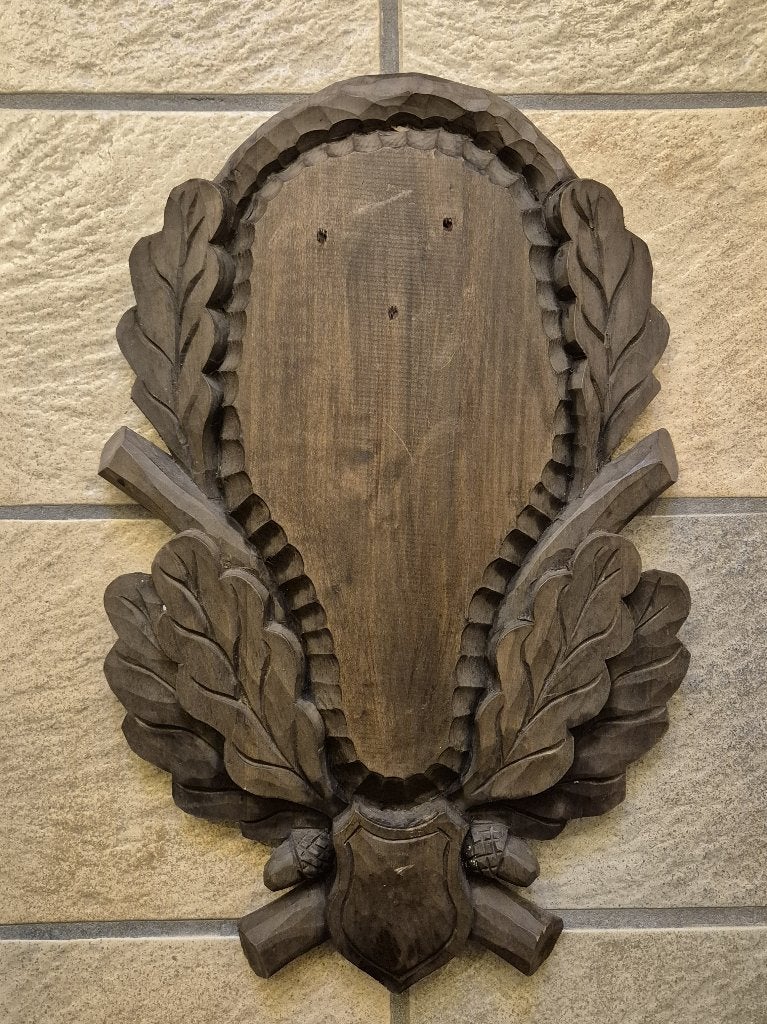 Black Forest Trofeeplank met Eiken Decoratie, Ophalen of Verzenden, Gebruikt, Hert, Gewei of Kop