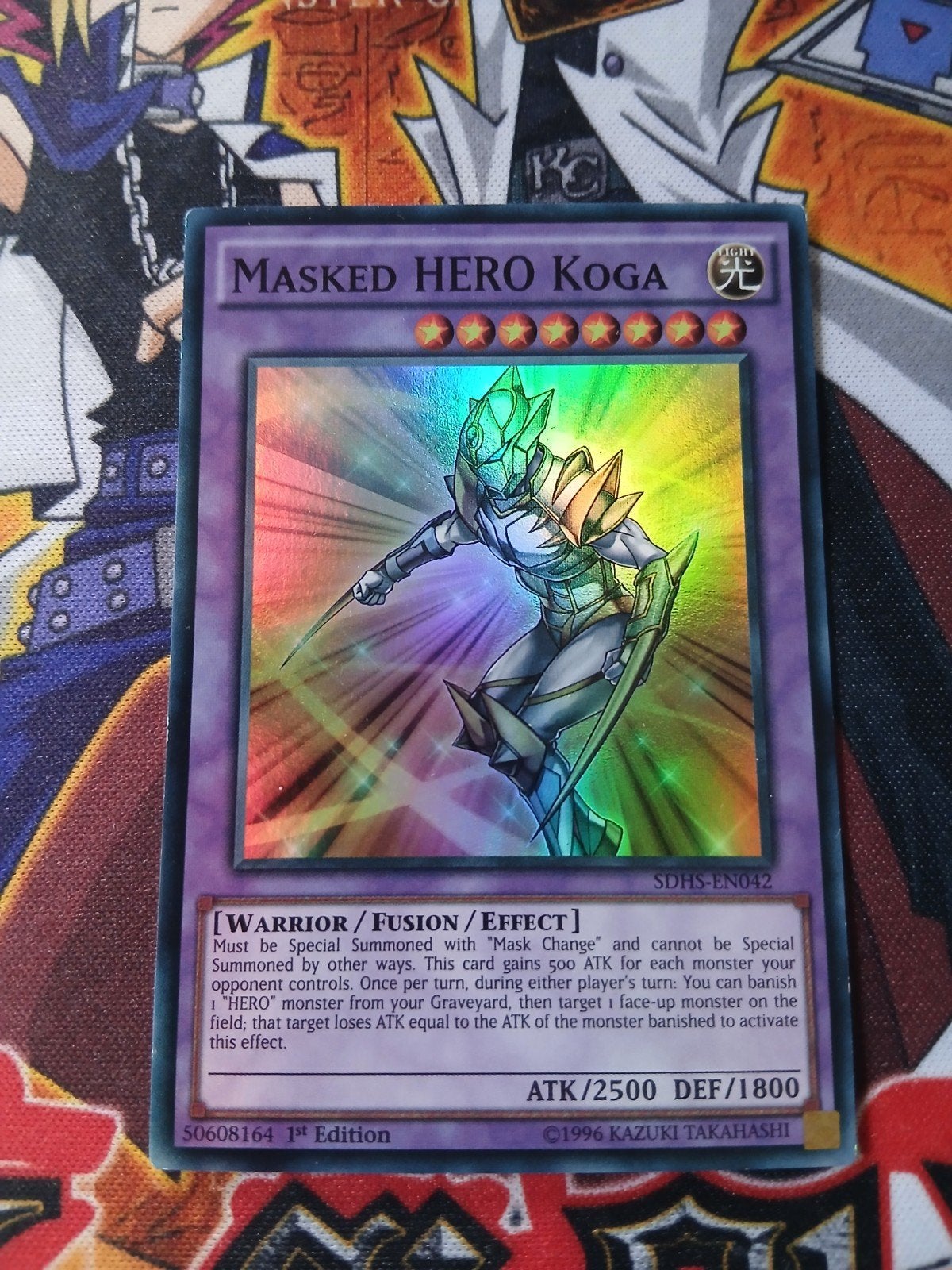 Masked HERO Koga - Super Rare SDHS - Yu-Gi-Oh, Ophalen of Verzenden, Zo goed als nieuw, Foil