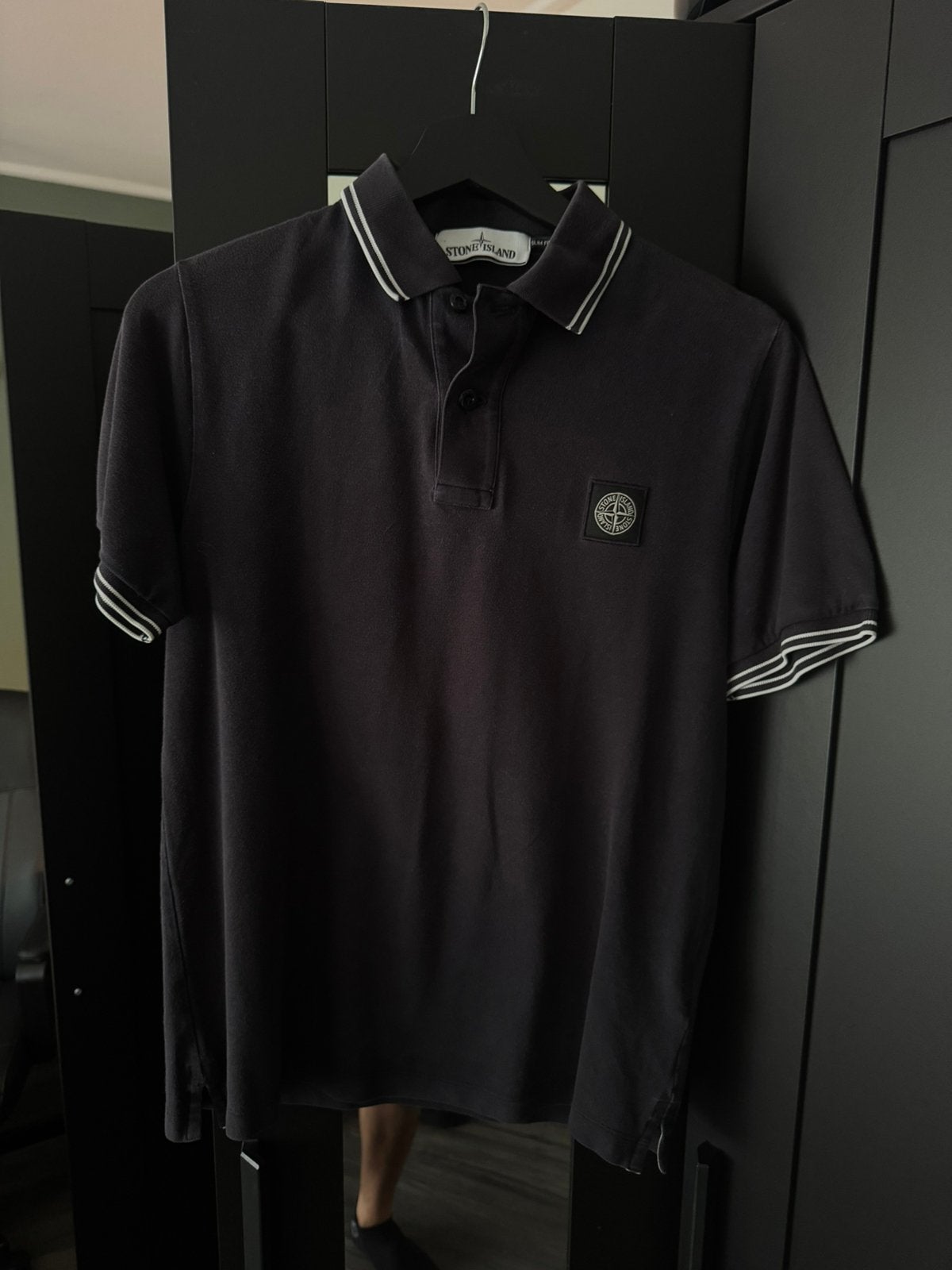 Stone Island Polo Donker Blauw – Slim Fit – Maat S, Ophalen, Gedragen, Maat 46 (S) of kleiner, Blauw
