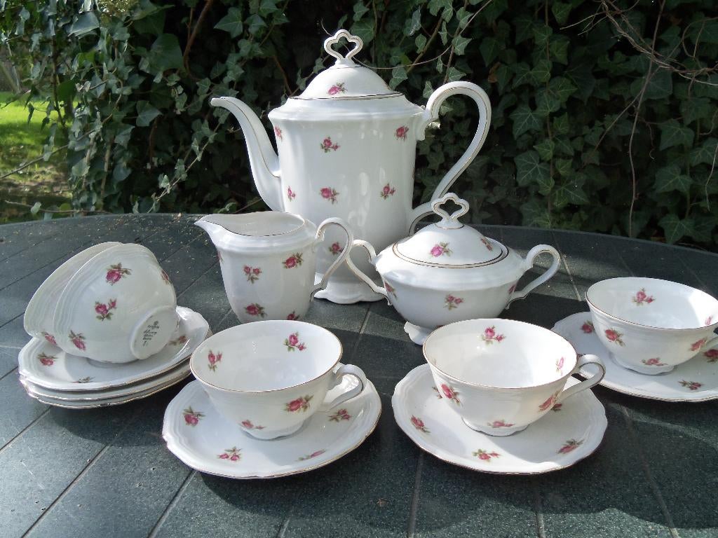 Koffieservies Seltmann Weiden Bavaria Marie Luise roze roos, Ophalen of Verzenden