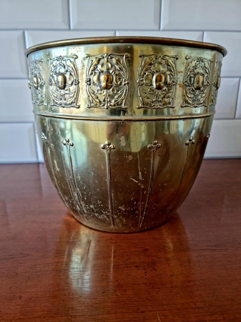 Daalderop Tiel koperen bloem pot, Ophalen of Verzenden, Koper